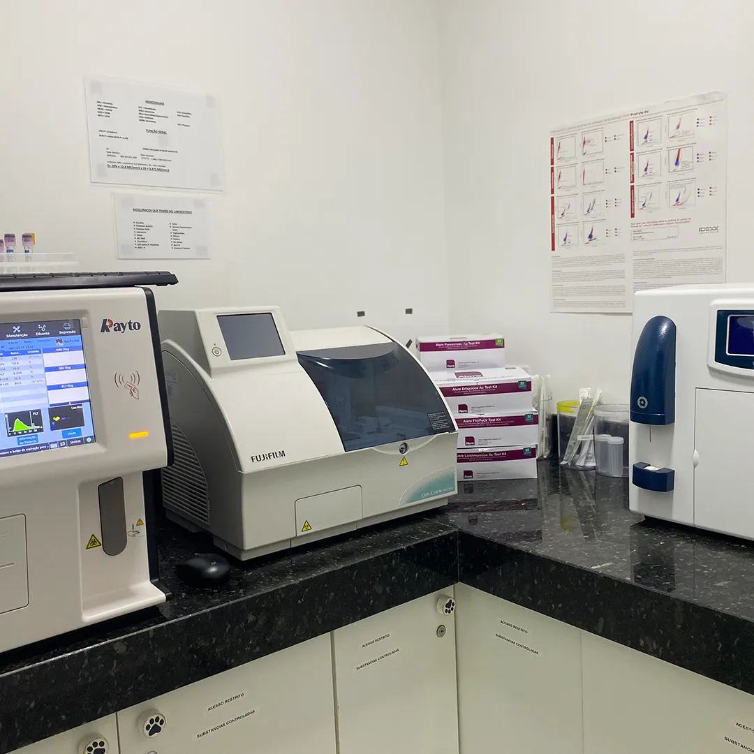 Laboratório veterinário próprio